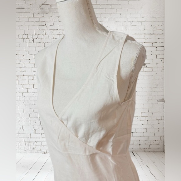 Andie Linen Blend Wrap Dress NWT Blue or White | Flowy Lightweight Fit M & L - Picture 4 of 6